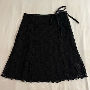hillard & hanson black lace skirt